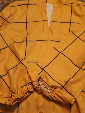 Yellow Grid-Print Women’s Blouse